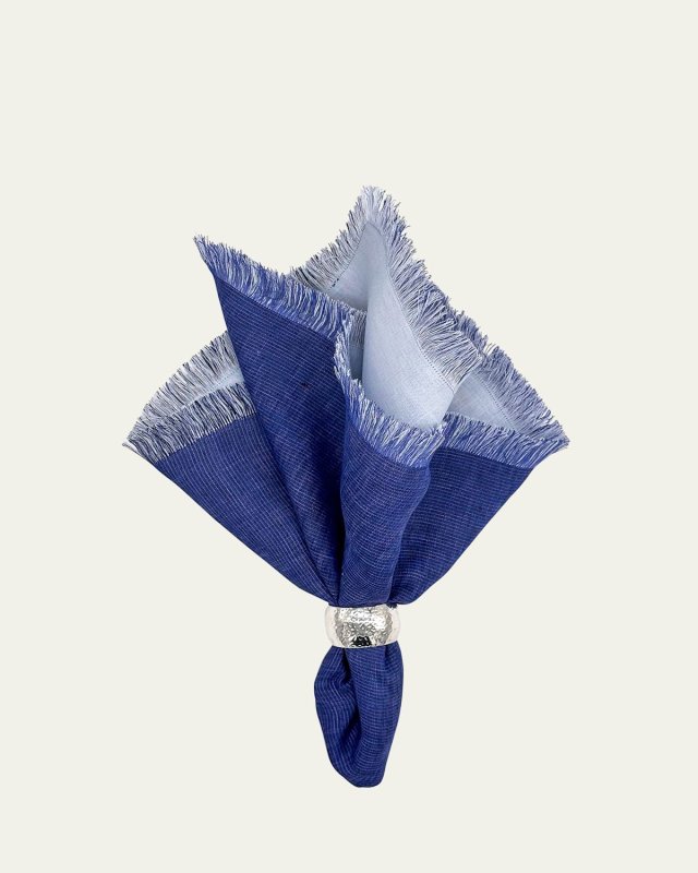 Blue Double-Sided Shadow Fringe Napkin